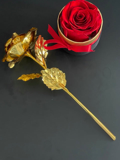 Premium Luxe Geschenk - Eeuwige Roos in Paarse Doos